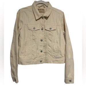 Free People We The Free Rumors Denim Jacket in Ecru/Cream Sz Small